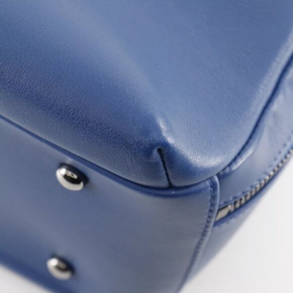 CHANEL Trendy Bowling Bag Handbag 2WAYShoulder Blue Calfskin Women - Picture 10 of 12